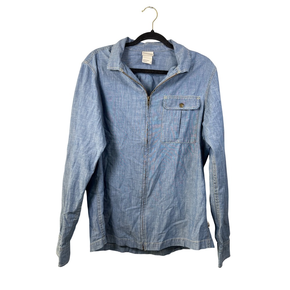 North Face Denim Zip Up Jacket Medium Grunge Indie Sleaze Streetwear Utility Y2K